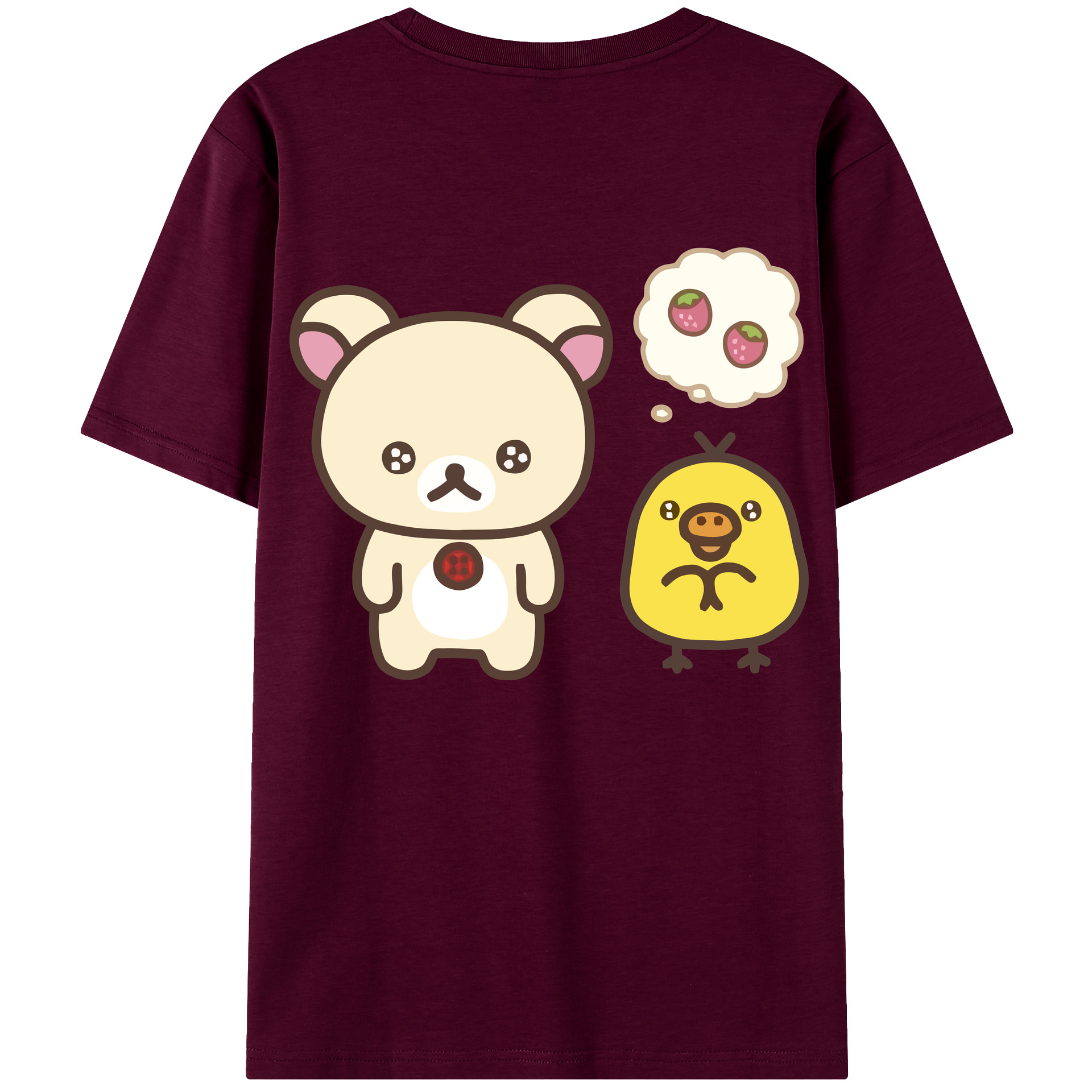 （画像用） リラックマ リラックマ キイロイトリ Rilakkuma Korilakkuma Kiiroitori レディース半袖Tシャツ(バックプリント)
